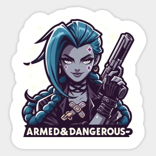 armed and dangerous- jinx power Sticker